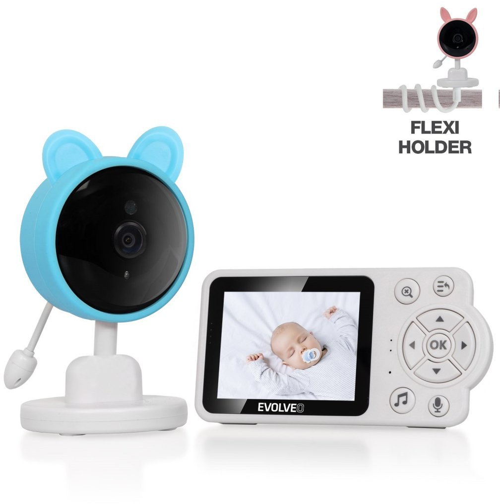 Monitor bebe EVOLVEO Baby Monitor N3, ekran me ngjyra, shikim natën, blu