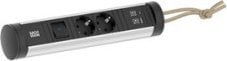 Prizë multiple Bachmann CYCLE Loop 707.001, 2x CEE 7/3, USB A/C 22W, 2.5m, e zezë