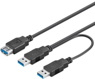 Kabllo USB PremiumCord USB A në 2x USB A, USB 3.0, i zi