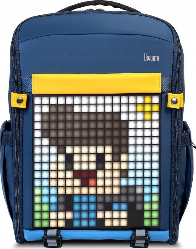 Çantë shpine Divoom Pixel Art, ekran LED, shumë ndarje, e zezë