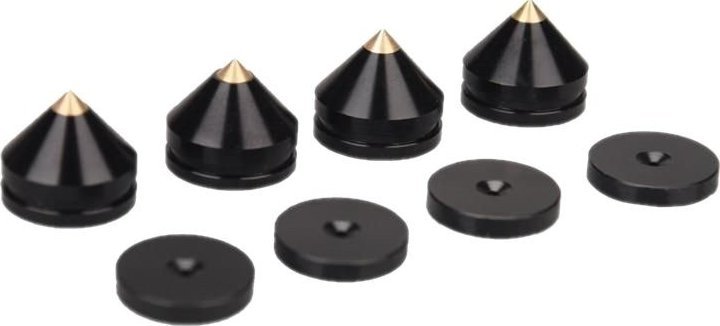 Spikes për altoparlantë Mozos SPS-P04, set 4 copë, alumin, të zeza