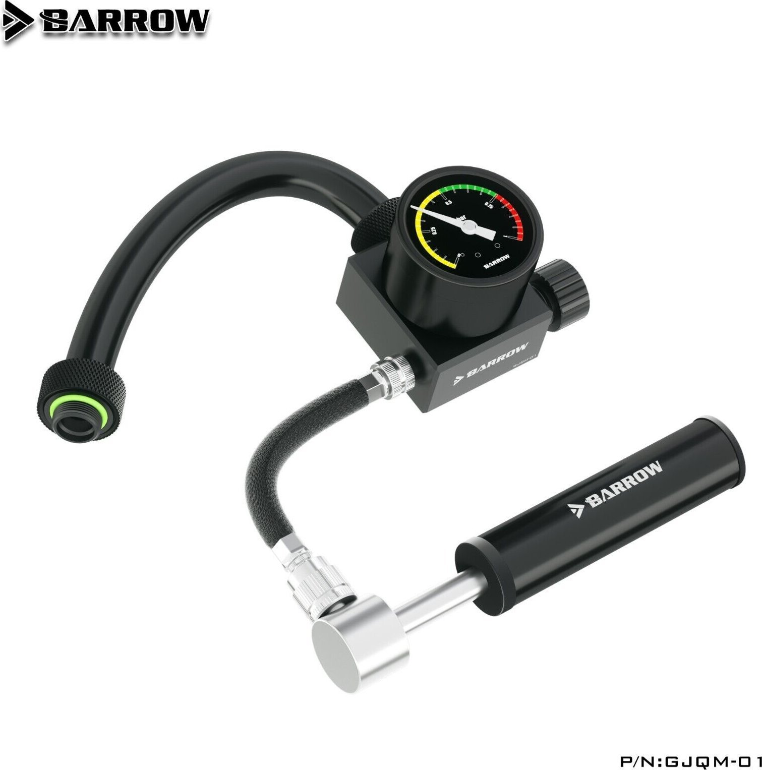Tester rrjedhjesh Barrow Leak Tester, për ftohje me ujë, G1/4", i zi gri argjendtë