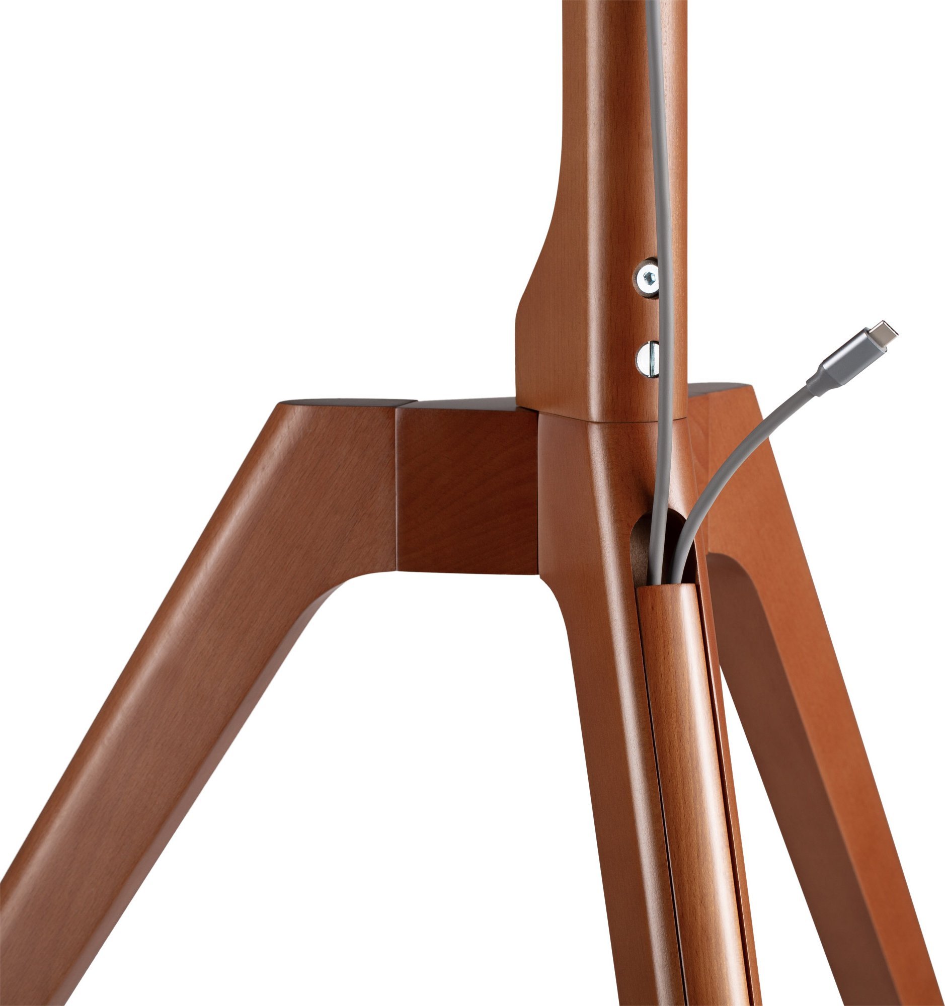 Qendrim dyshemeje për TV InLine Woodstand, tripod, 45-65", dru arre, kafe