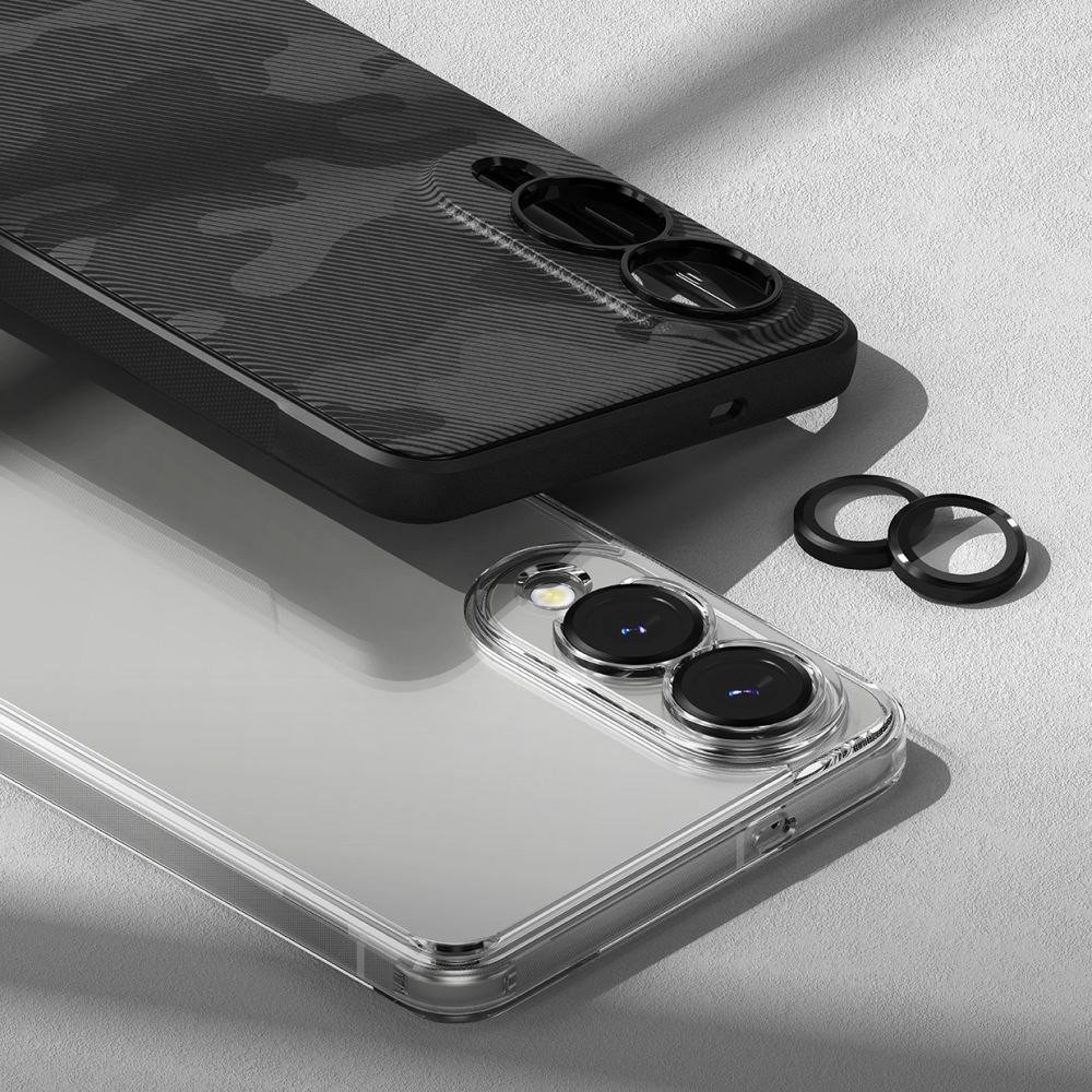 Mbrojtëse kamere Ringke Camera Frame Protector Galaxy S25 Edge, set 2 copë, alumini dhe xham, e zezë
