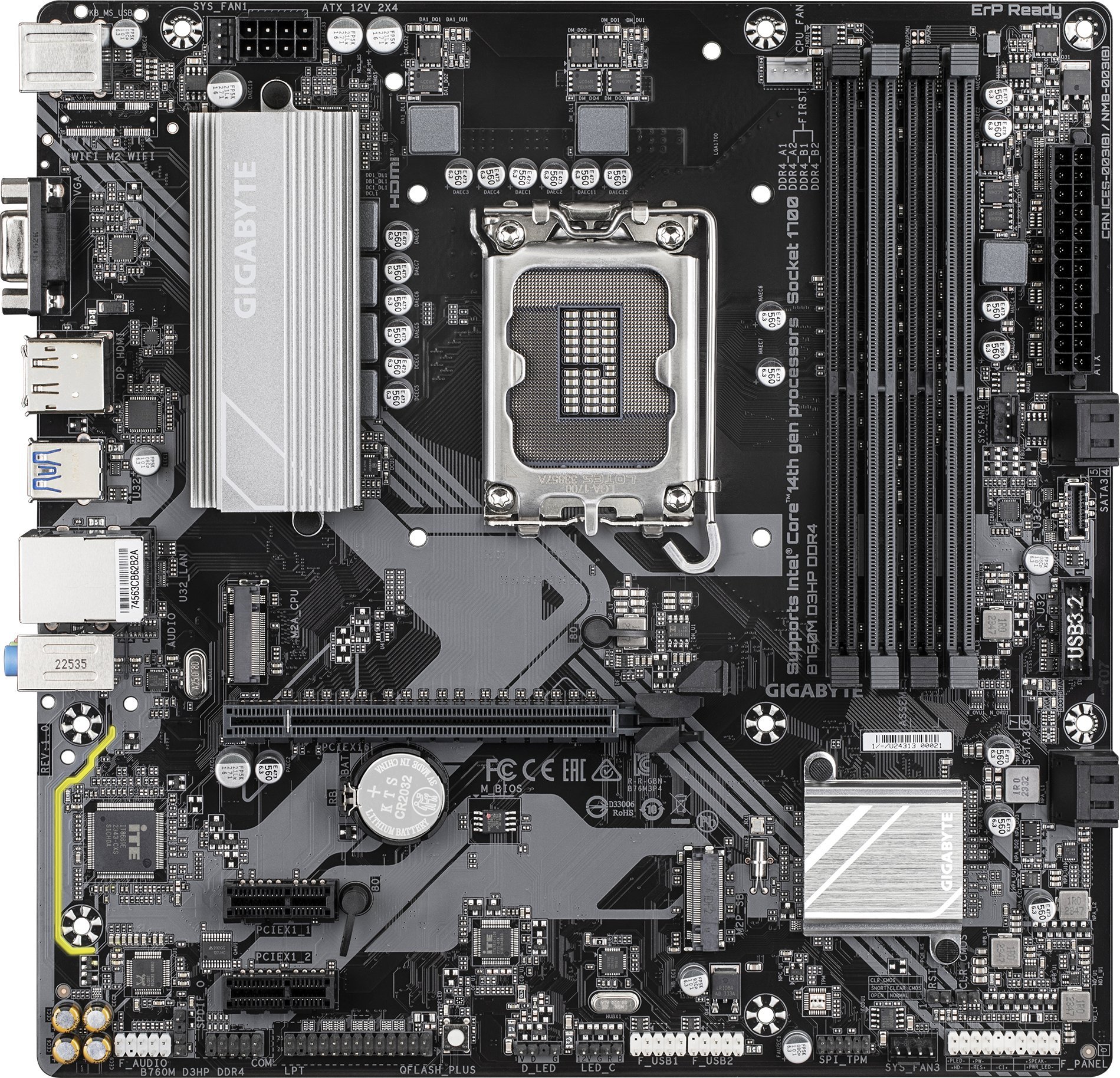 Pllakë amë GIGABYTE B760M D3HP, LGA1700, 4x DDR4, mATX