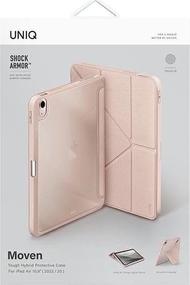 Mbulesë tablet UNIQ Moven për iPad Air 10.9", antimikrobiale, rozë