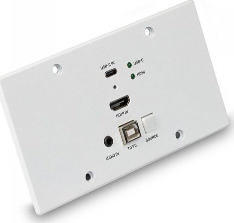 Panel muri KVM LINDY HDBaseT, HDMI USB C, 4K60, i bardhë
