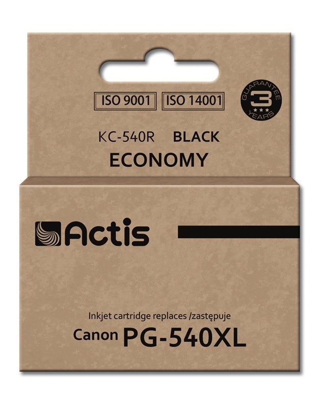 Ngjyrë për printer Actis KC-540R (zëvendësim për Canon PG-540XL), 22 ml, e zezë