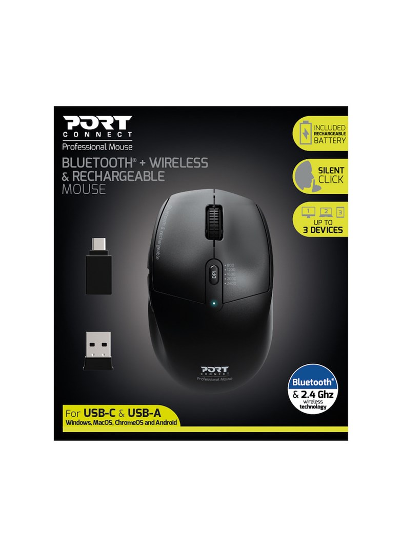 Maus Port Designs 900715, RF Wireless + Bluetooth, i zi