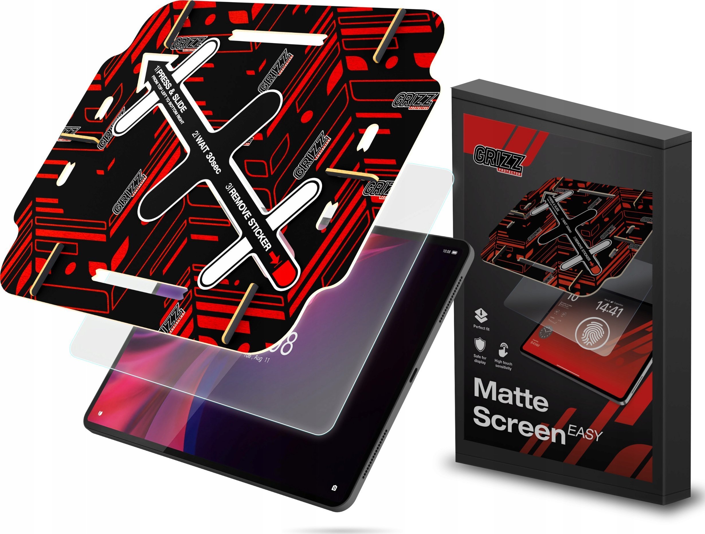 Fletë mbrojtëse ekrani Grizz MatteScreen Easy për Lenovo Tab P12, anti-fingerprint, mat, transparente