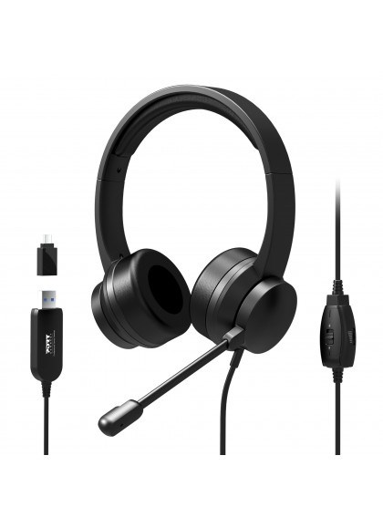 Kufje USB Comfortable Stereo Office, të zeza