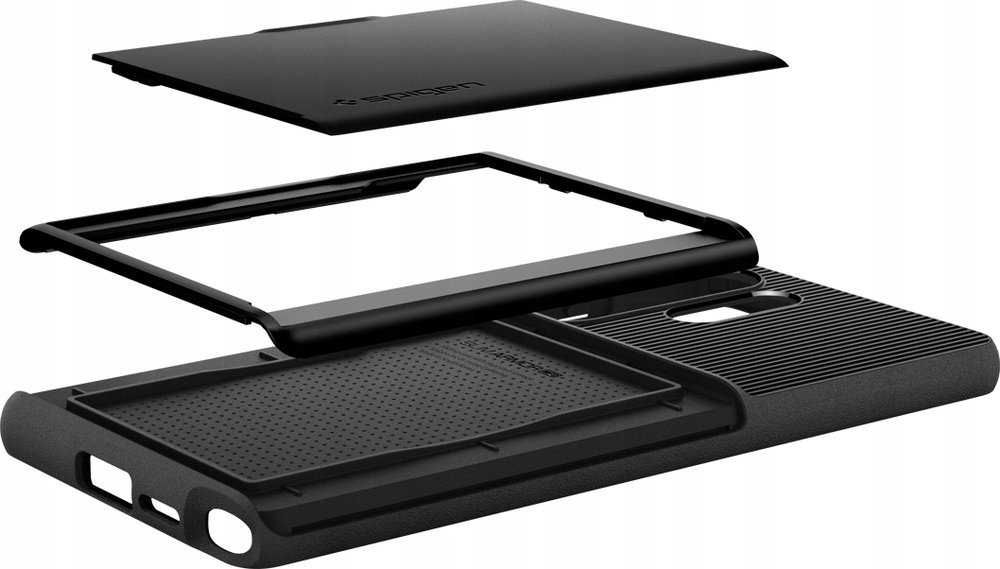 Mbulesë Spigen Slim Armor CS për Samsung Galaxy S25 Ultra, me kuti kartash, e zezë