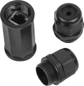 Adapter rrjeti Lanberg RJ45 në RJ45, IP67, CAT5E CAT6, i zi
