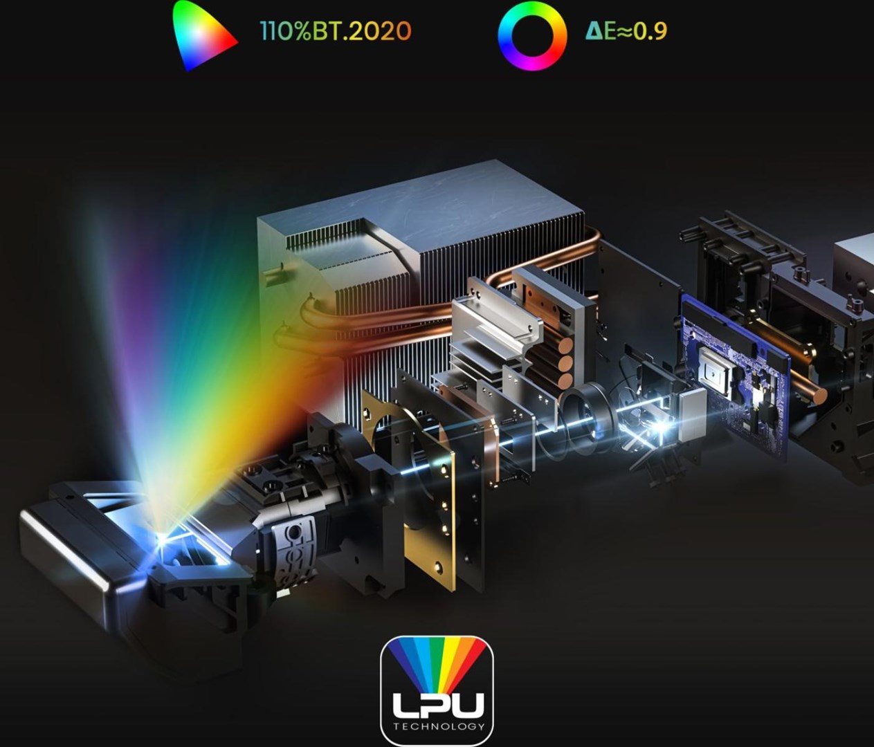 Projektor Hisense PT1, 4K Ultra HD, Trichroma laser, i bardhë