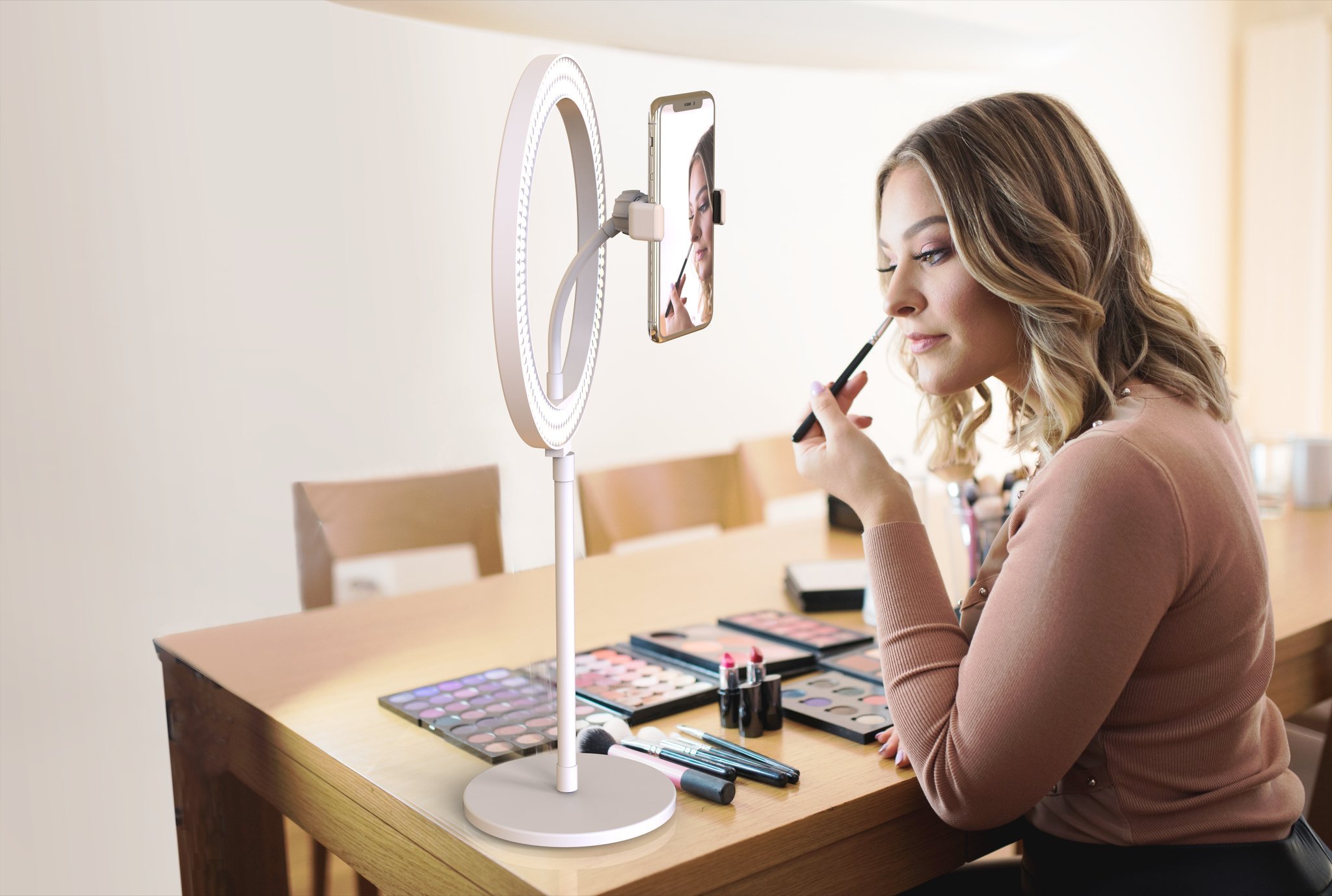 Ring llambë DigiPower 10 LED Ring Light Kit, 10", LED, e bardhë