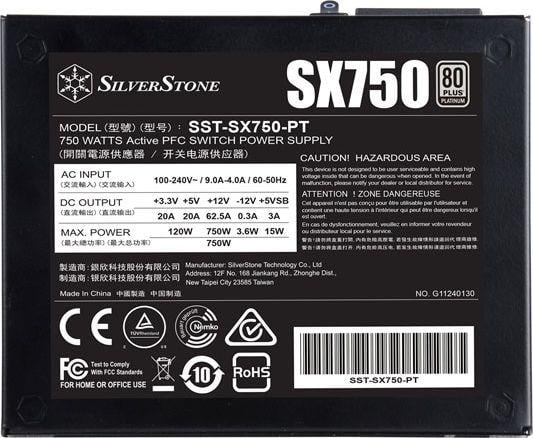 Burim energjie SilverStone SX750 Platinum SST-SX750-PT v1.1 SFX, 750W