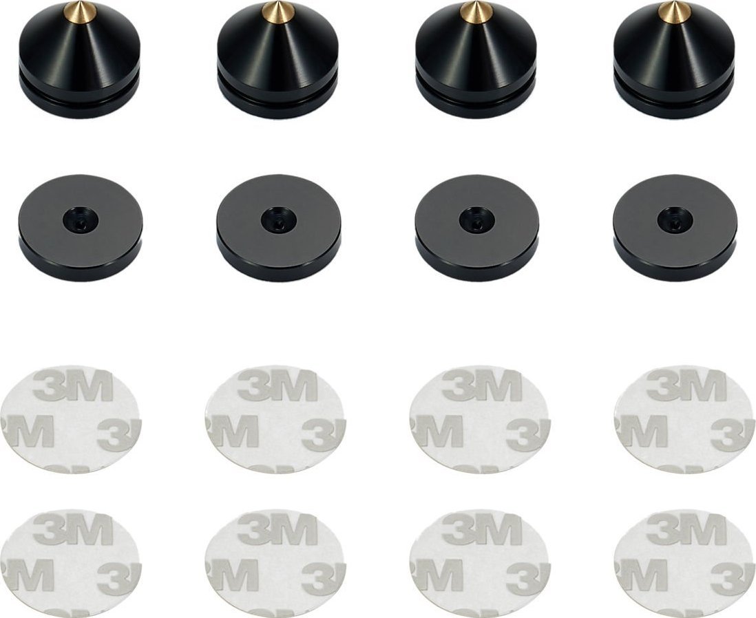 Spikes për altoparlantë Mozos SPS-P04, set 4 copë, alumin, të zeza