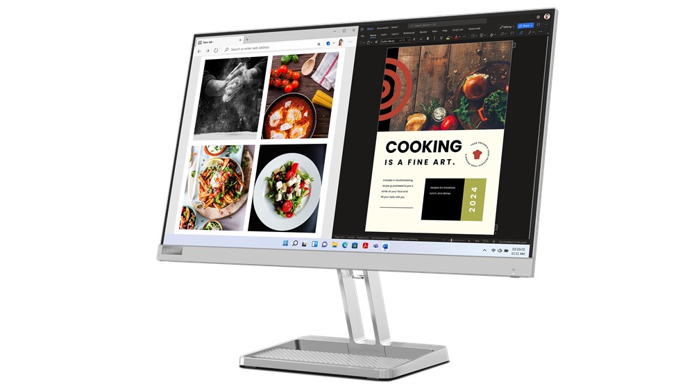 Monitor Lenovo L24i-40, 23.8", 1920 x 1080, Full HD, 100 Hz, i hirtë