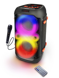 Set altoparlant dhe mikrofon Esperanza EP156, Bluetooth, FM, LED RGB, 20W, të zi