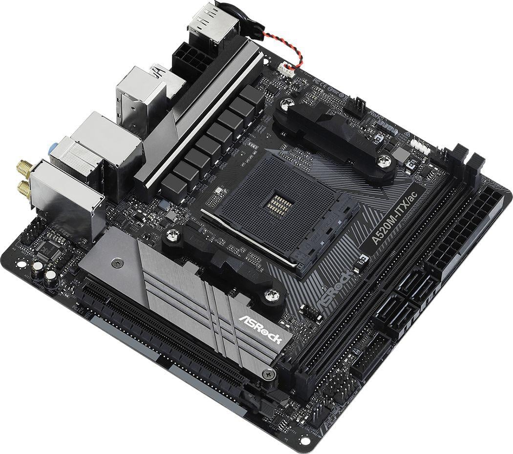 Pllakë amë ASRock A520M-ITX/AC, AMD A520, Socket AM4, 2 slota, Bluetooth / Wi-Fi 5, Mini ITX 3