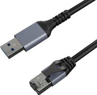 Kabllo adapteri USB 3.0 Type A në RJ45 CAT6 UTP, 7.5 m, gri