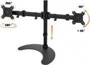 Stativ tavoline për monitorë Techly ICA-LCD 3410, 2 monitorë 13"-27", VESA 75x75 100x100, i zi