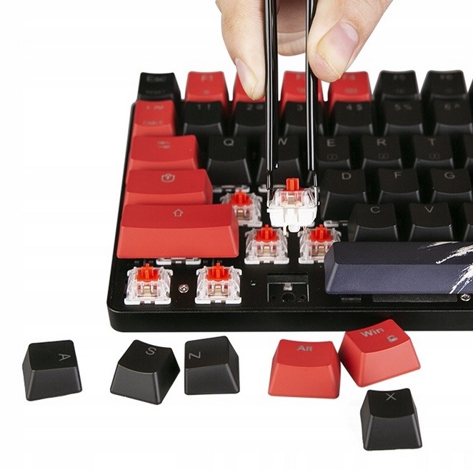 Tastierë mekanike Gaming Madcatz S.T.R.I.K.E. 11, RF Wireless+Bluetooth+USB Type-A, Mad Catz RED, RGB, e kuqe / e zezë