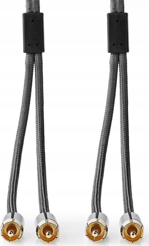 Kabllo audio NEDIS Profigold RCA, 2x RCA në 2x RCA, 2 m, stereo, e zezë