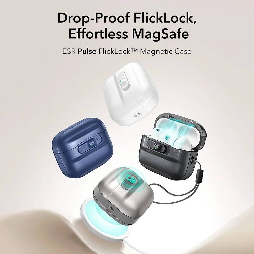 Mbrojtëse ESR Pulse FlickLock për AirPods Pro 3 2025, e zezë