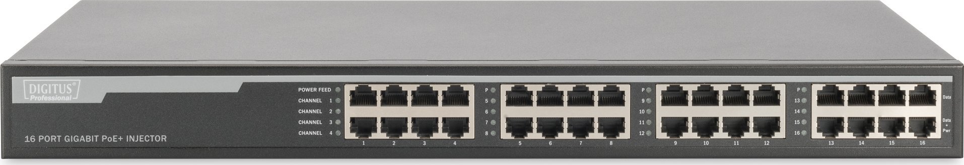 Injektor PoE+ Digitus 16 porta, Gigabit, 250W, i zi