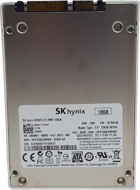 Внатрешен SSD Hynix SSD0P29619, 128GB, SATA, сив