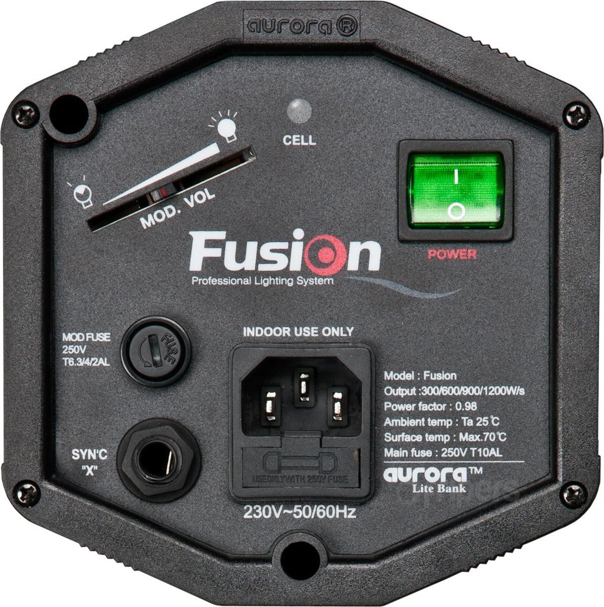 Студио блиц Aurora Fusion 900, 900W, 5500K, сива