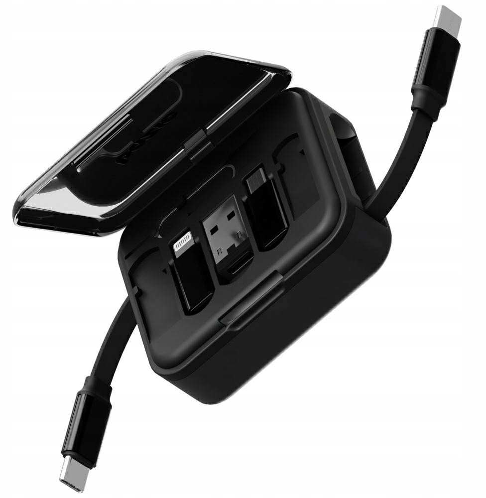 Kabllo USB Energea Bazic GoCharge Loop 5in1, 1m, 60W, e zezë