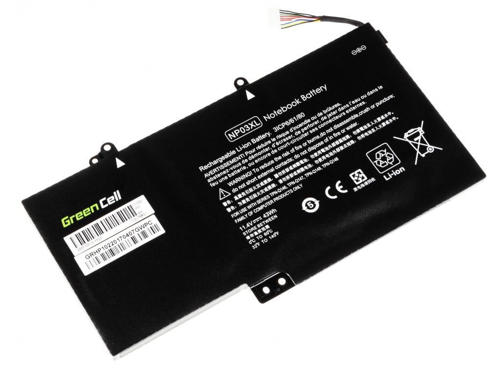 Батерија Green Cell за HP NP03XL Envy x360 15-U Pavilion x360, 700 mAh, 11,4 V