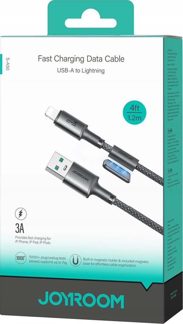 Kabllo Joyroom Unlimited Series S-A50, USB-A në Lightning, 3A, 1.2m, gri