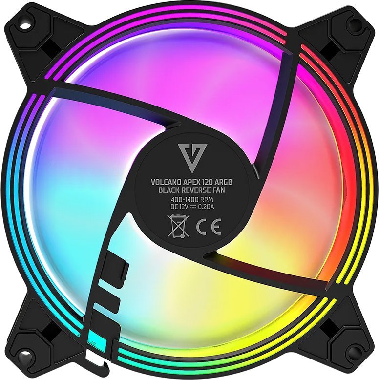 Ventilator kompjuteri ARGB Reverse Fan, 120mm, ndriçim adresues RGB, i zi