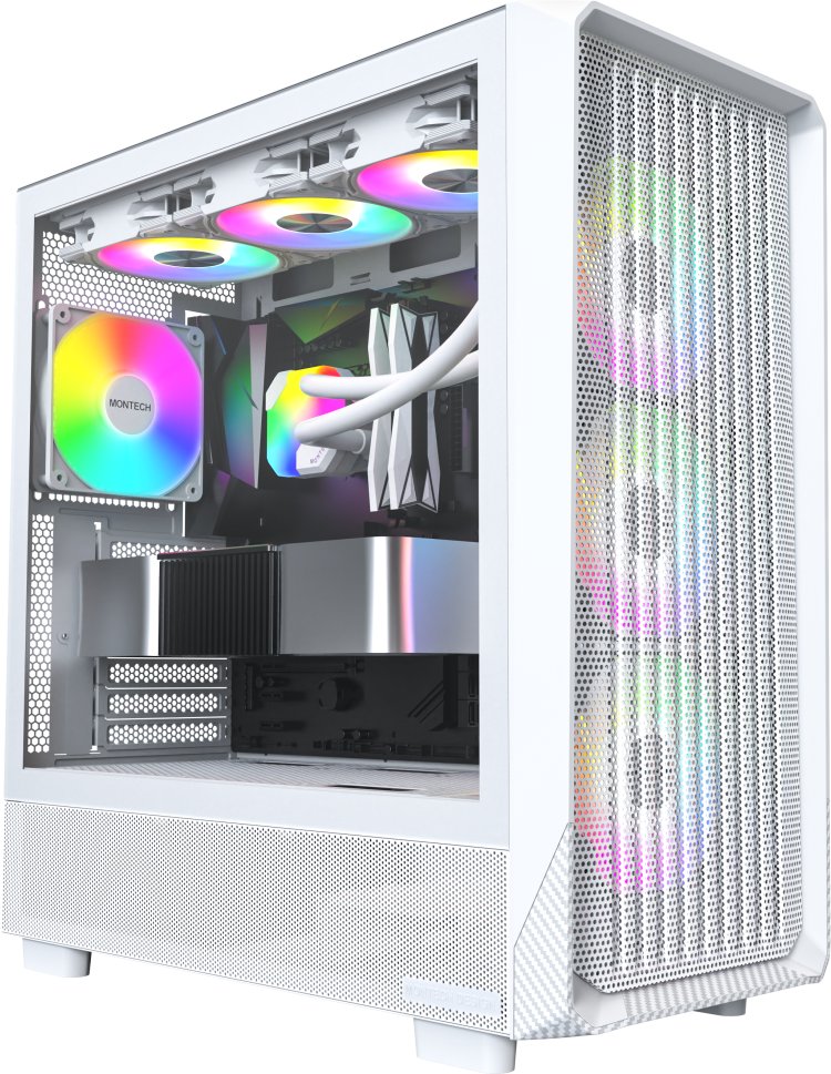 Kase PC Montech X5, Mid Tower, 4 ventillatorë ARGB, e bardhë