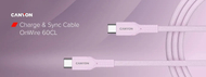 Kabllo USB Canyon OnWire 60CL, USB C në USB C, 1m, 60W, e rozë