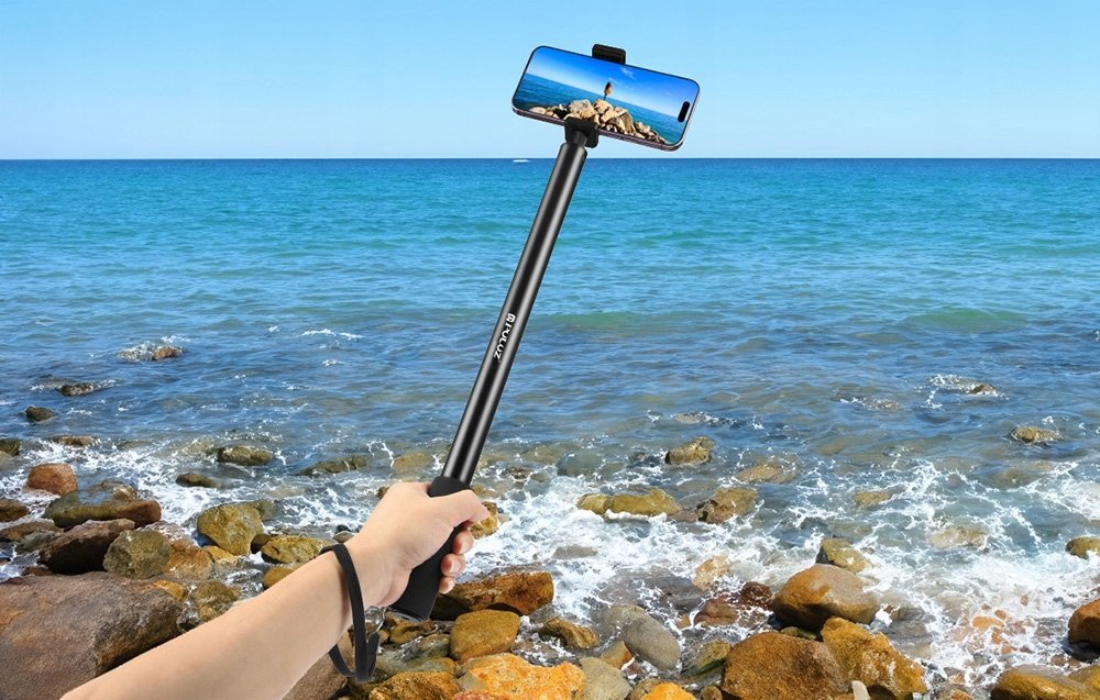 Shkop selfie Puluz 2m, metal, për Insta360 One RS X2 X3 X4, i zi