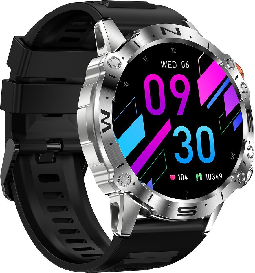 Smartwatch Mski Gravity GT20 4, ekran 1.43" AMOLED, thirrje Bluetooth, argjendtë
