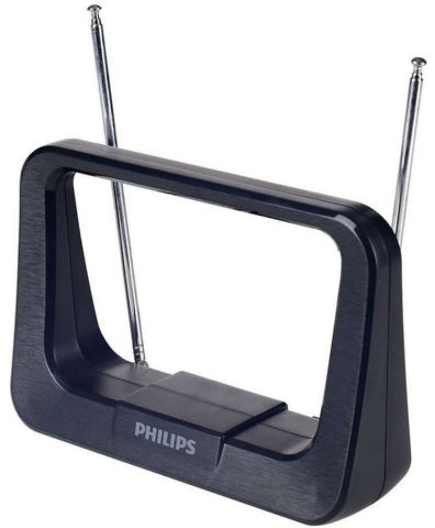 Antena televizive Philips SDV1226/12, përforcim 28 dB, për TV dhe radio, e zezë