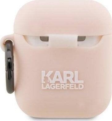 Mbulesë mbrojtëse Karl Lagerfeld Choupette Head 3D, për AirPods 1 2, silikoni, rozë