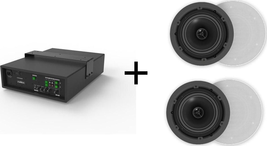 Sistem zëri Vivolink AUDIOPACK2, altoparlantë tavanorë, subwoofer aktiv, i bardhë