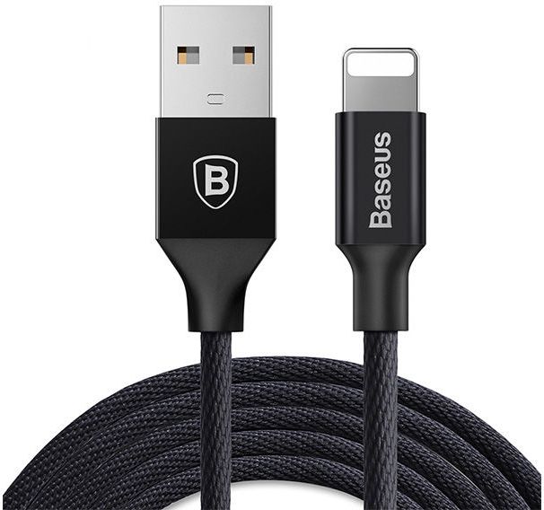 Kabllo USB Baseus USB A në Lightning, 1.8 m, e zezë