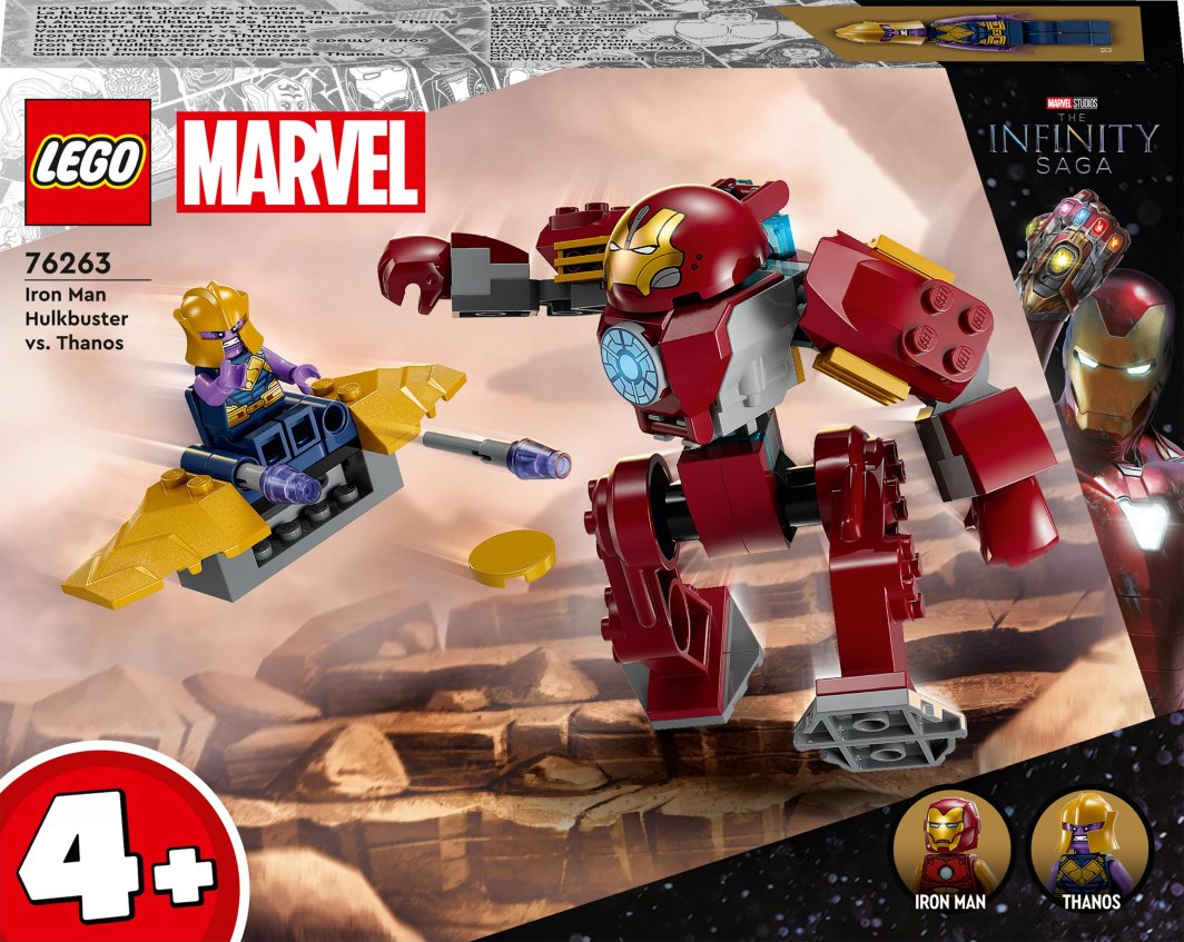 Set LEGO® Marvel 76263 Iron Man Hulkbuster Vs. Thanos, 66 pjesë