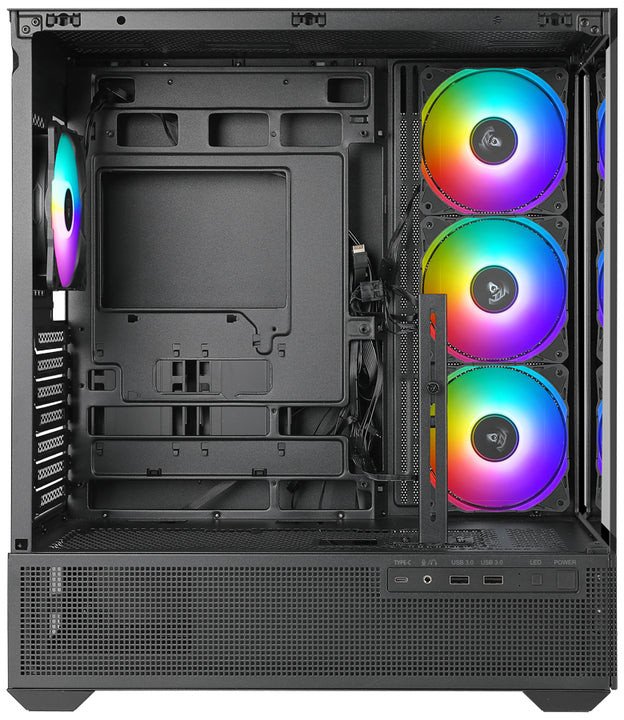 Kuti kompjuteri AZZA CSAZ-501B TIARA, ATX Mid-Tower, 4x 120mm ARGB, xham i kalitur, e zezë