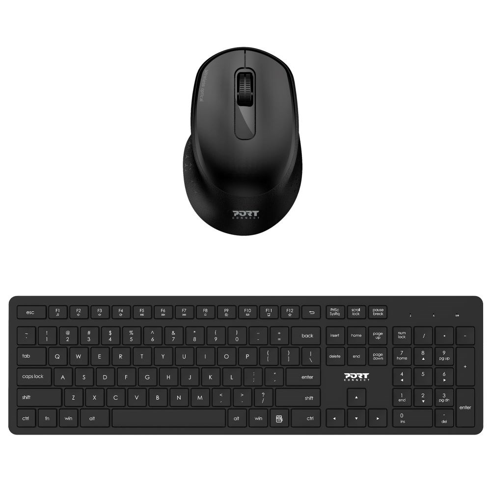 Tastierë me maus Port Designs 900904-US, e zezë