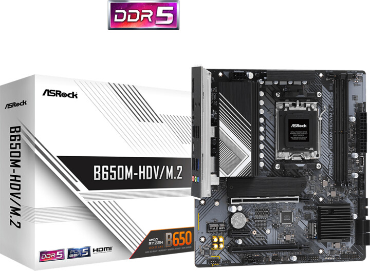 Pllakë amë ASRock B650M-HDV/M.2 - AMD B650