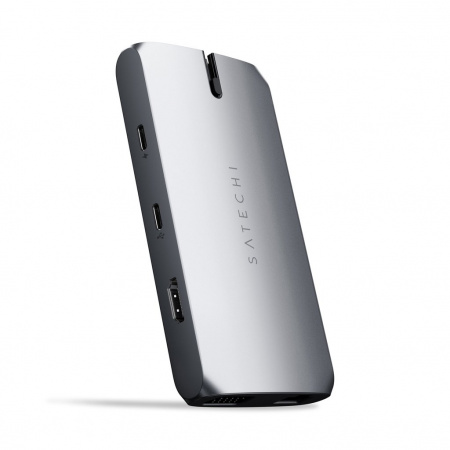 Адаптер Satechi USB-C On-the-go Multiport, сив
