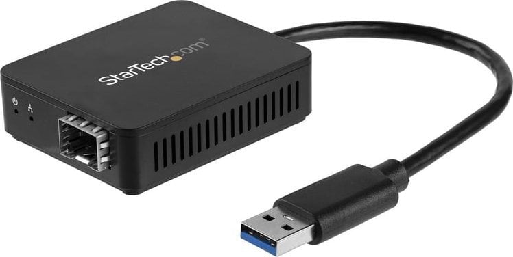 Adapter USB në fibër optike StarTech.com, USB 3.0 në SFP Gigabit, kompakt, i zi